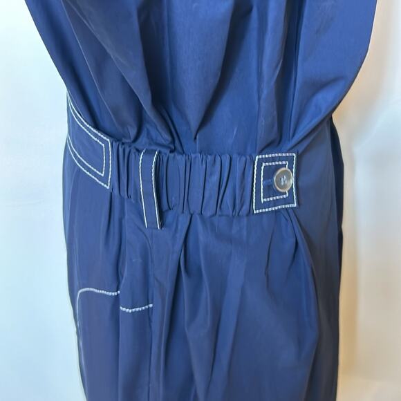 NWT Derek Lam 10 Crosby navy topstitched trench coat jacket dress - Picture 7 of 12